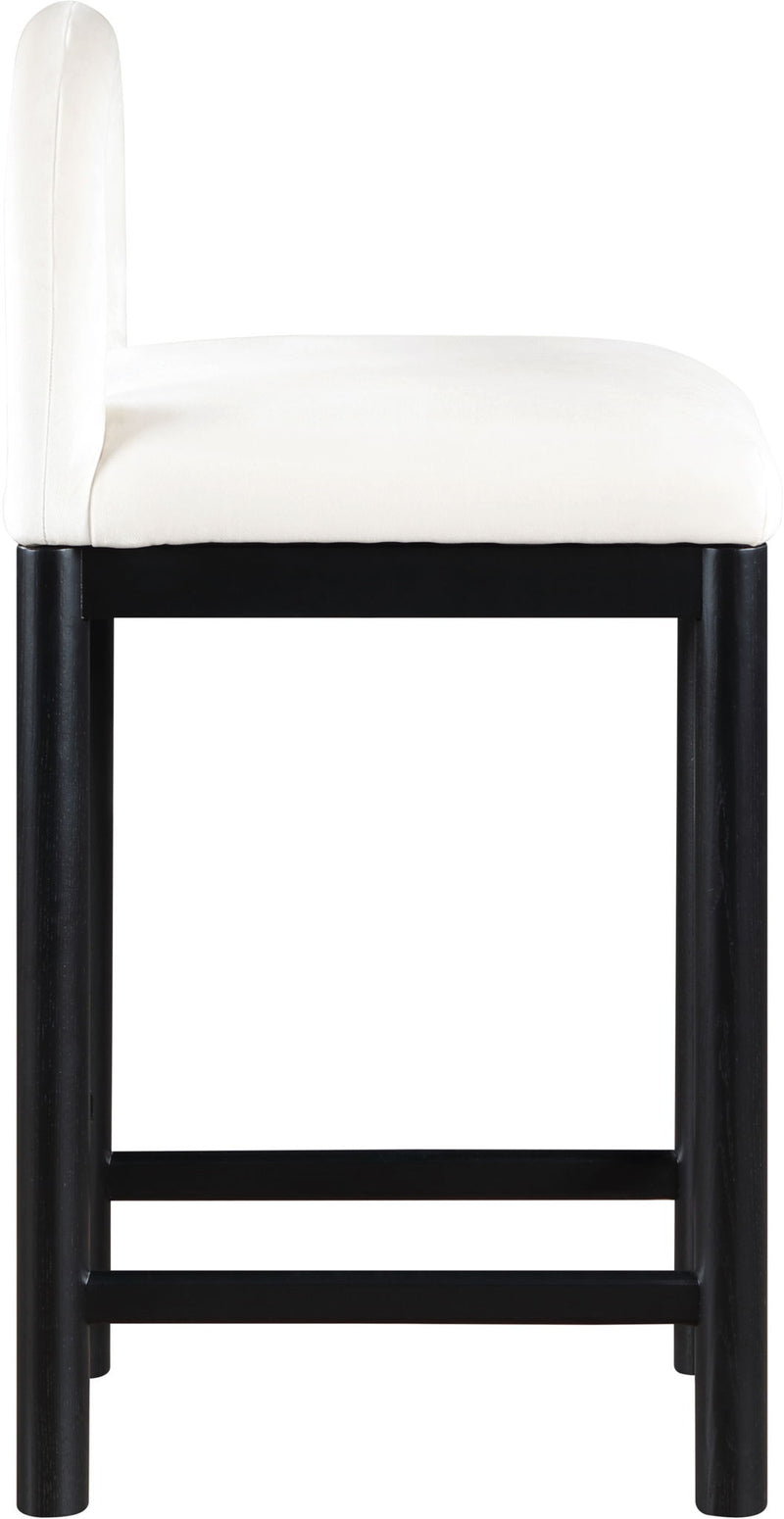 Conrad - Velvet Counter Stool With Black Legs
