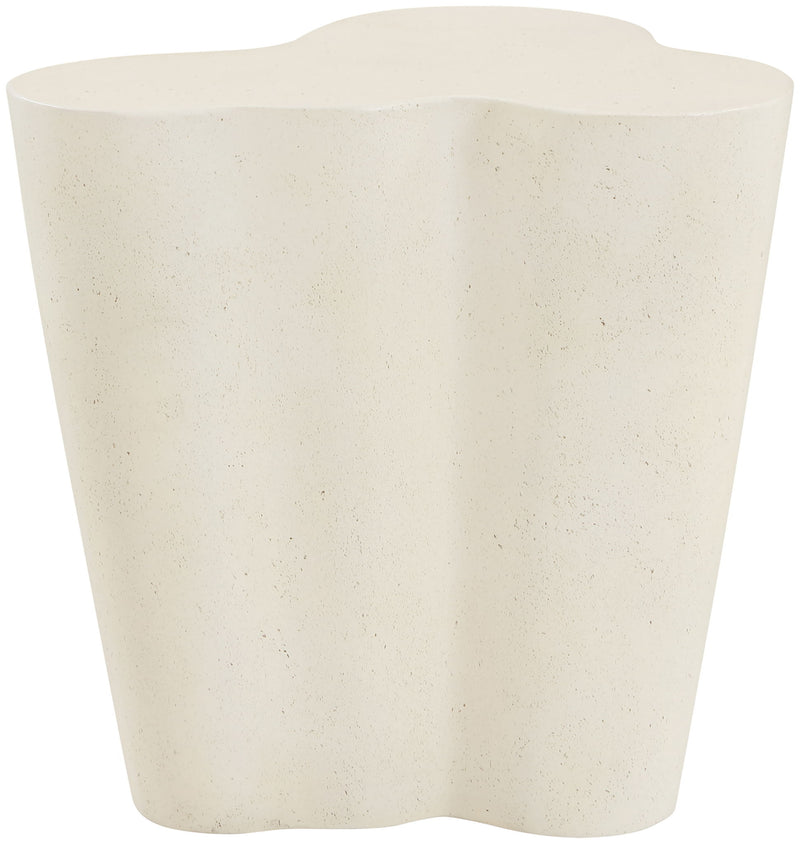 Monza - Concrete And Fiberglass Indoor / Outdoor End Table - Cream