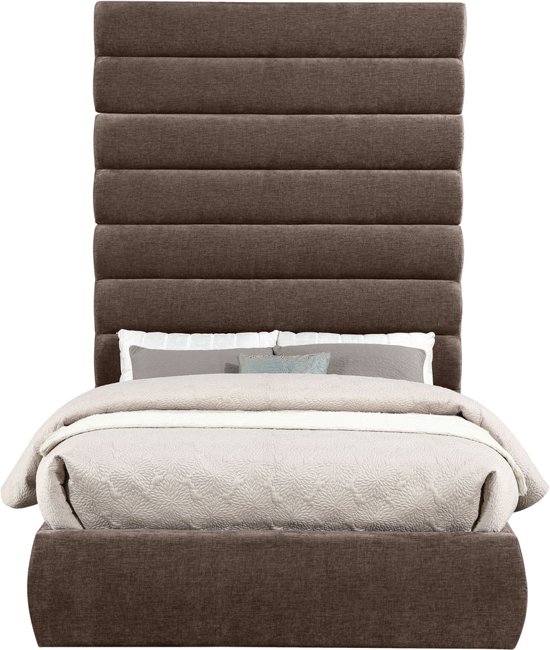 Adam - Chenille Fabric Bed With 89" Headboard