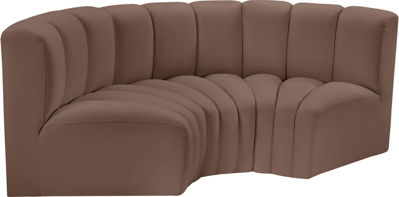 Arc - Faux Leather 3 Piece Modular U-Shaped Sofa