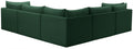 Jacob - Modular Sectional 5 Piece - Green - Fabric