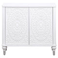 Cardella - 2 Door Mandala Accent Cabinet - Distressed White