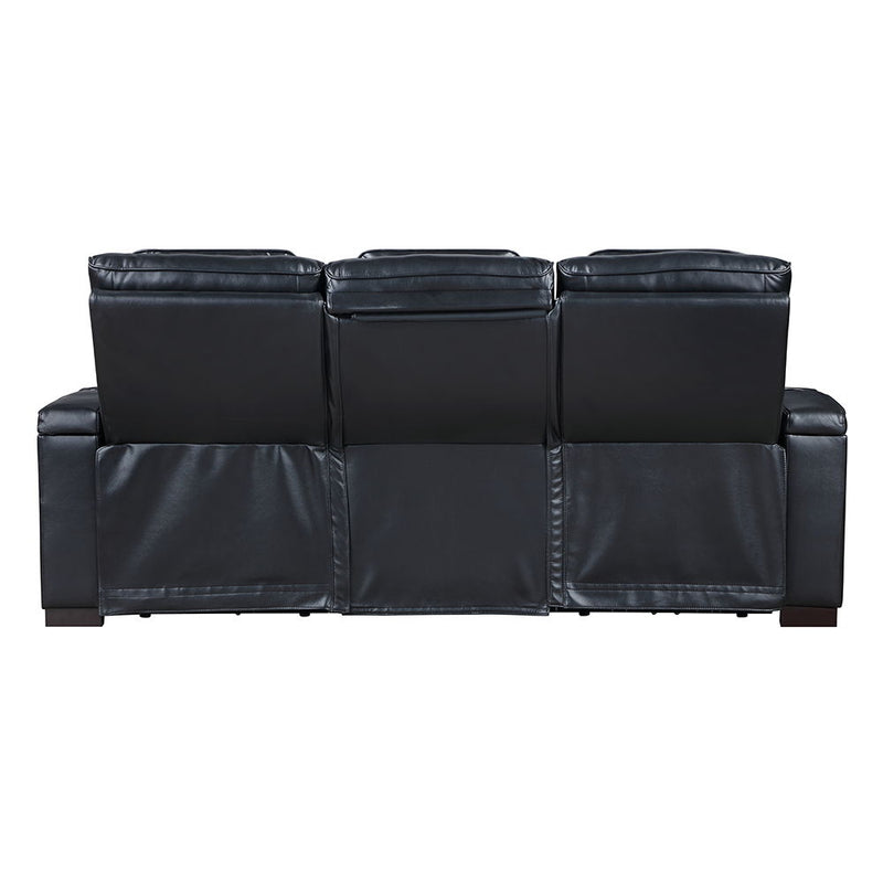 Ephron - Power Motion Sofa With Dropdown Table, Wireless Charging, Reading Light, Power Headrests & LED - Black