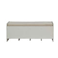 Berci - Bench - Beige Fabric & White