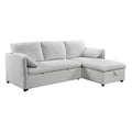 Yaroslav - Sectional Sofa With Sleeper & Storage - Cream Velvet