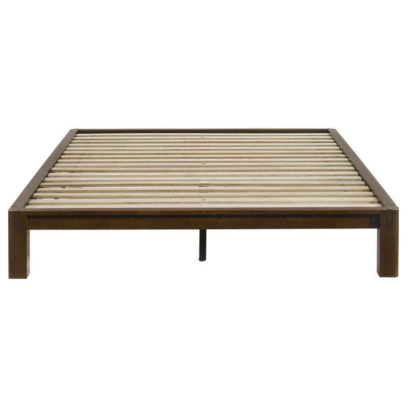 Gislen Queen Easy Assembly Wood Platform Bed Walnut
