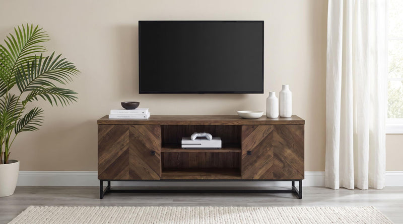 Myles 2-door Engineered Wood 60-inch TV Stand Rustic Oak