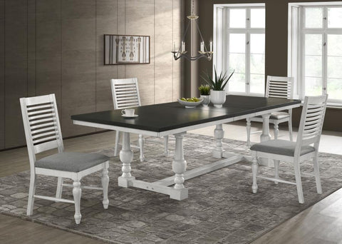 White / 5 Pc. Table, 4 Chairs