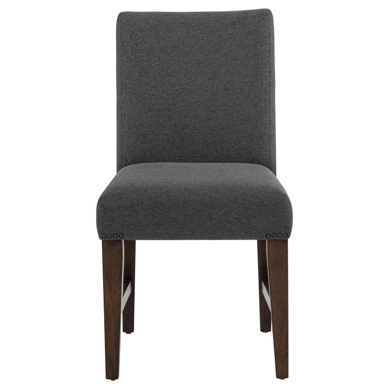 Naser Parsons Dining Side Chair Grey and Dark Walnut (Set of 2)