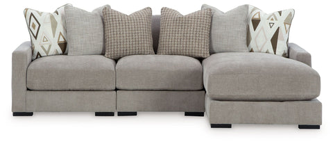 Gray / 3 Pc. Sofa Sectional With RAF Corner Chaise