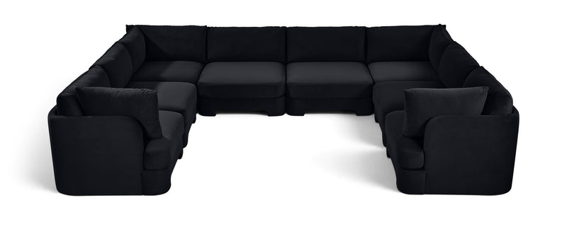 Hammond - Velvet Performance Fabric Upholstered 8 Piece U-Shaped Sectional