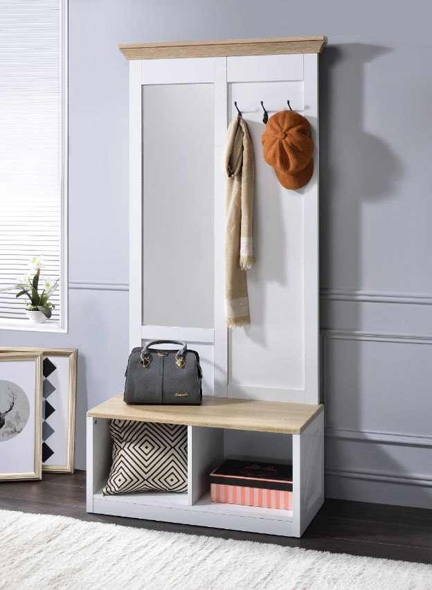 Melati - Hall Tree - Light Oak & White