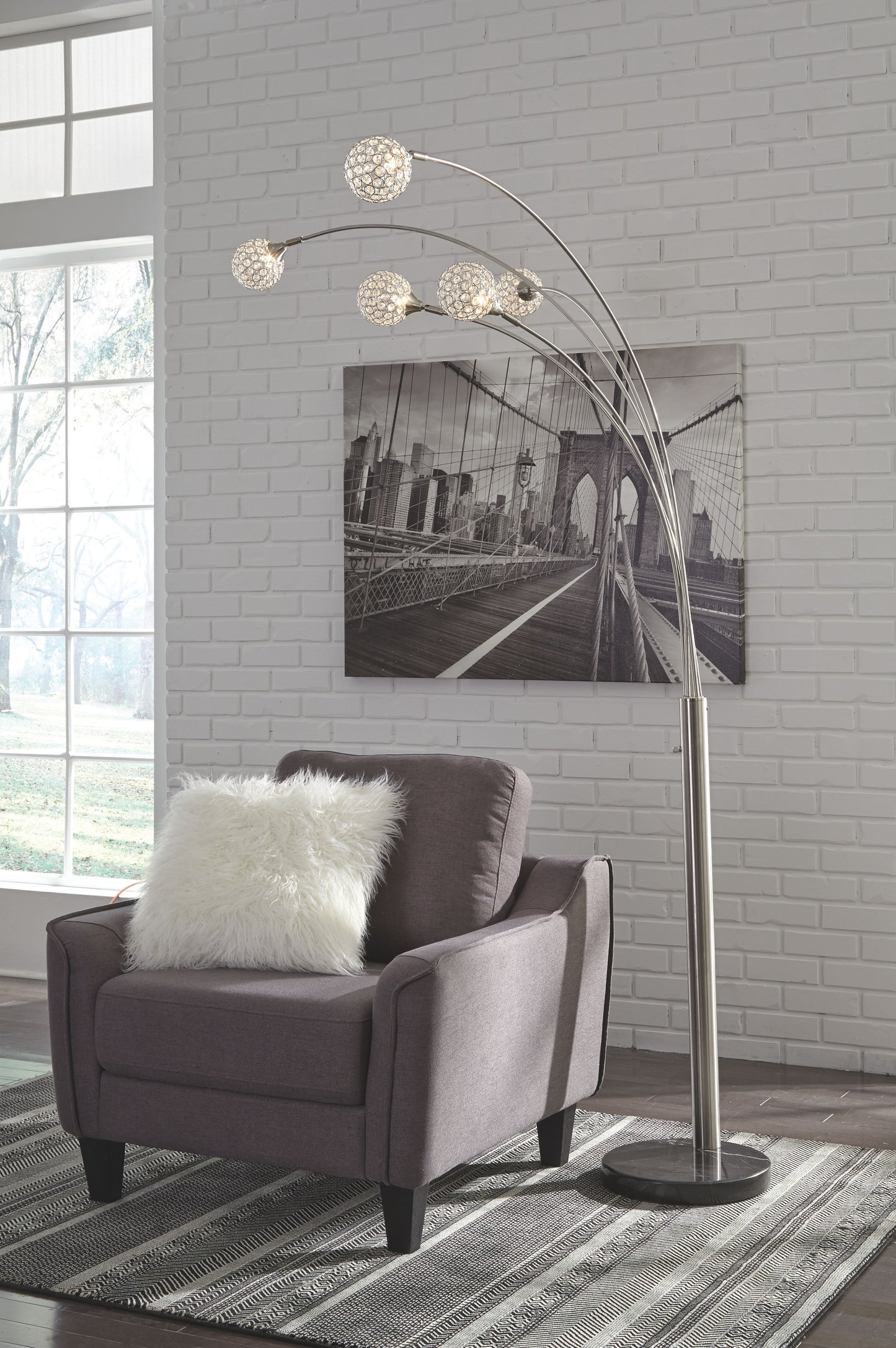 Winter - Silver Finish - Metal Arc Lamp