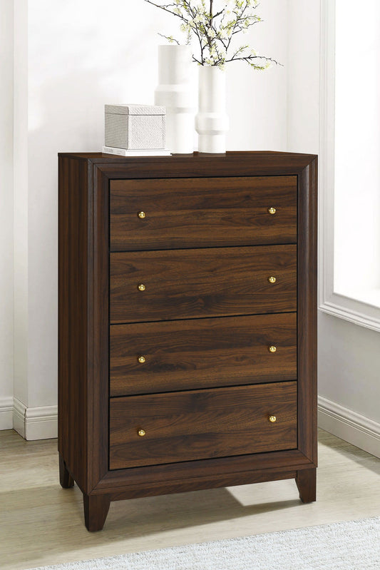 Welsley - 4-Drawer Chest Of Drawers - Walnut