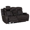 Wendell - Power Motion Loveseat With Console, Wireless Charger, Storage, USB & LED - Dark Gray