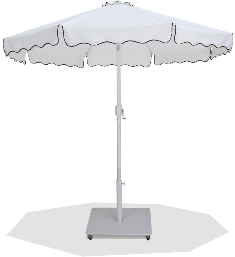 Amalfi - Aluminum Patio Umbrella - White Base / White Pole