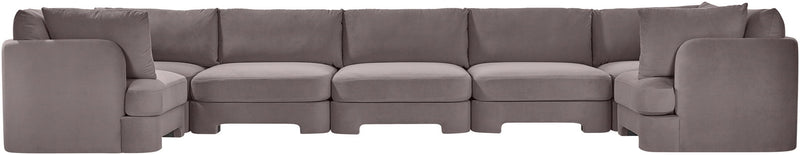 Hammond - Velvet Performance Fabric Upholstered 7 Piece U-Shaped Sectional