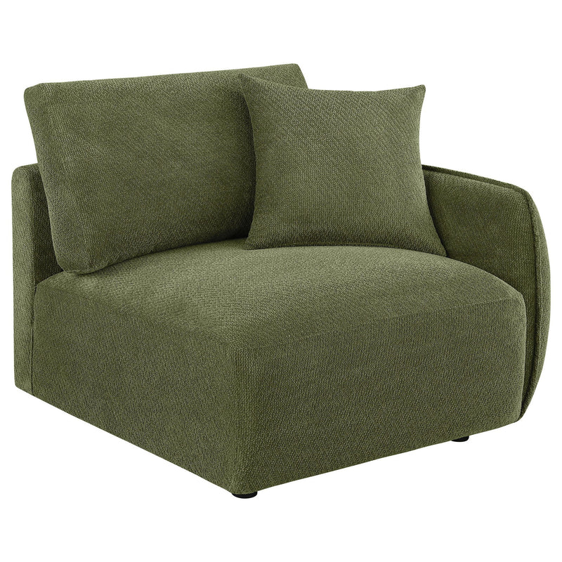 Elysia Chenille Upholstered Modular RAF Chair Green