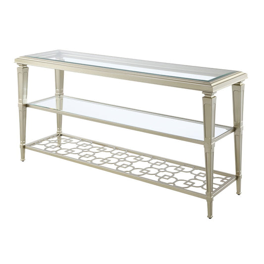 Zaba - Sofa Table - Glass Top & Silver