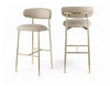 Lupita - Vegan Leather Upholstered Bar Stool With Brushed Gold Frame (Set of 2)