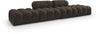 Ames - 4 Piece Boucle Upholstered Modular Sofa With 2 Backless Seats