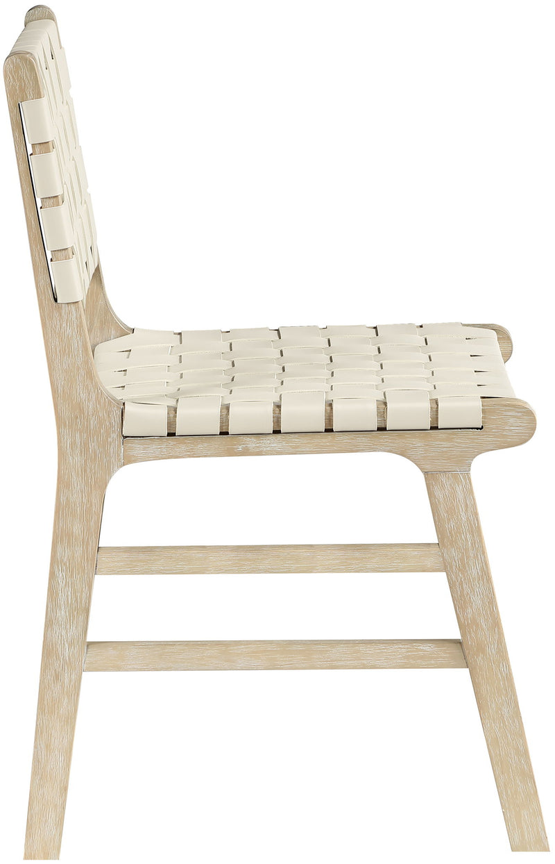 Entwine - Vegan Leather Upholstered Dining Chair - Painted Natural