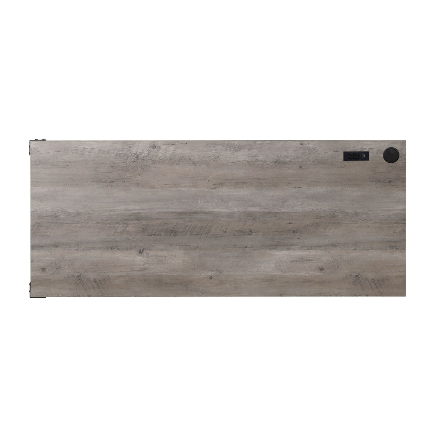 Zakwani - Writing Desk With USB - Gray Oak & Black