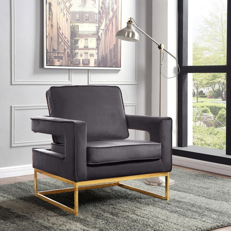 Noah - Accent Chair with Gold Legs