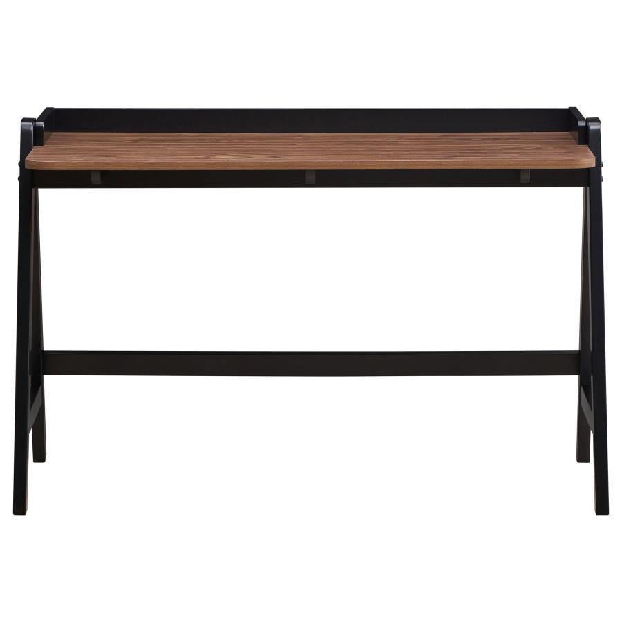 Raul - Writing Desk With USB Ports - Walnut And Black