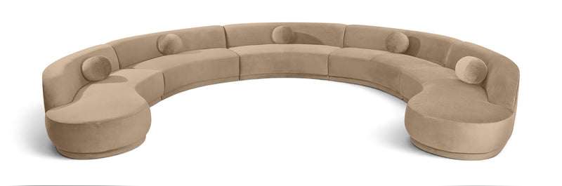 Avra - 192" Velvet Performance Fabric Upholstered Sectional