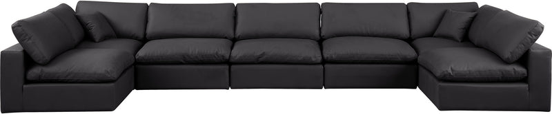 Comfy - 7 Piece Faux Leather Modular Armless Sectional