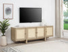 Kailani - 79" 4-door Cane TV Stand Media Console - Beige Oak