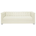 Chaviano - Upholstered Track Arm Sofa - Pearl White