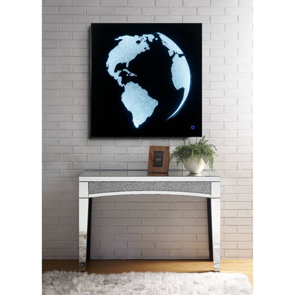 Adamas - Wall Art With LED - Smoky Glass & Faux Crystal