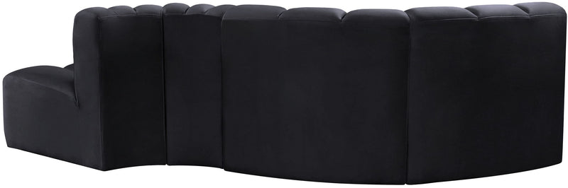 Arc - Velvet 4 Piece L-Shaped Modular Sofa