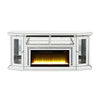 Noralie - 32" TV Stand With Fireplace & LED - Mirrored & Faux Diamonds