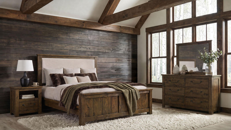 Doherty 4-piece Eastern King Bedroom Set Rustic Brown