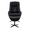 Labonita - Motion Accent Chair With Swivel & Ottoman - Black Top Grain Leather & Black