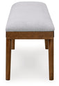 Lyncott - Gray / Brown - Large Upholstered Dining Room Bench