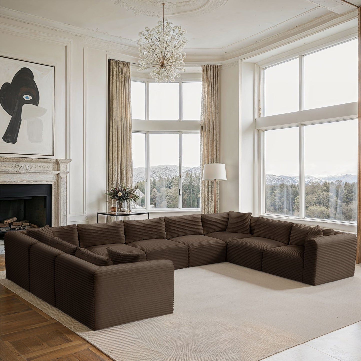 Shaggy - 9 Piece Modular U-Shaped Sectional