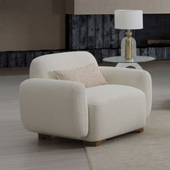 Darius - Chair With Pillow - Beige Boucle