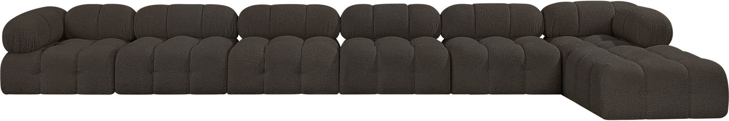 Ames - 7 Piece Boucle Fabric Modular L-Shaped Sectional