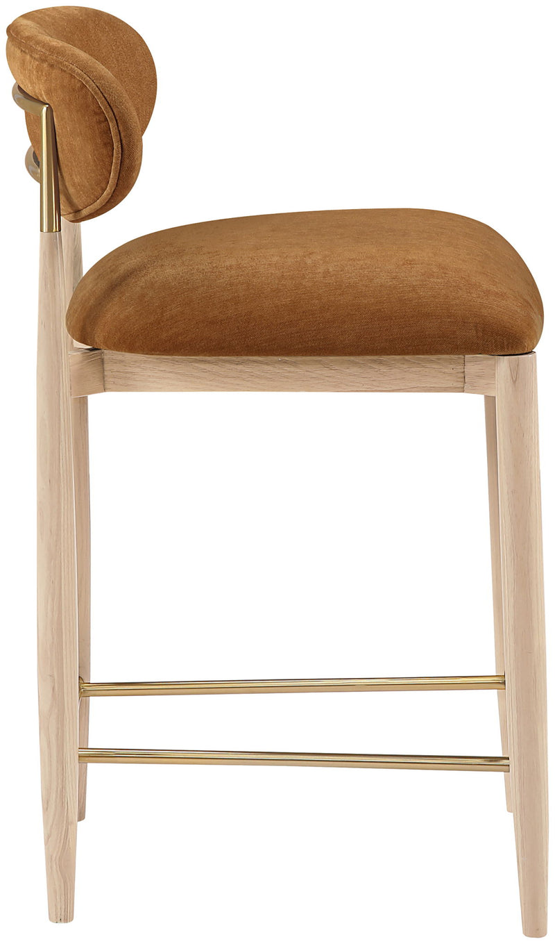 Riccio - Fabric Stool - Natural Frame