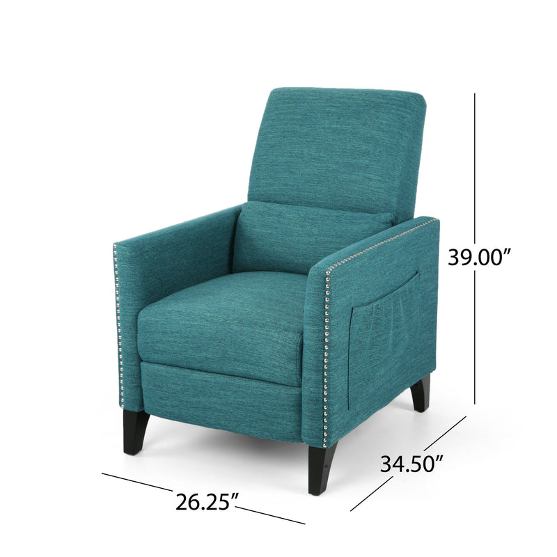Kiersten - Contemporary Fabric Pushback Recliner