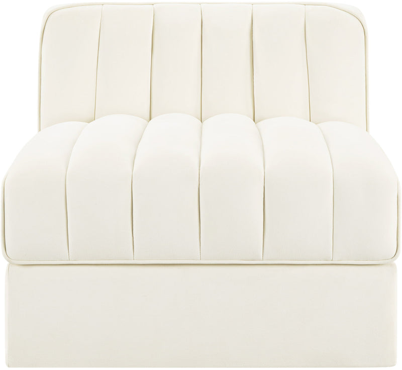 Rummi - Velvet Performance Fabric Upholstered Modular Armless Chair