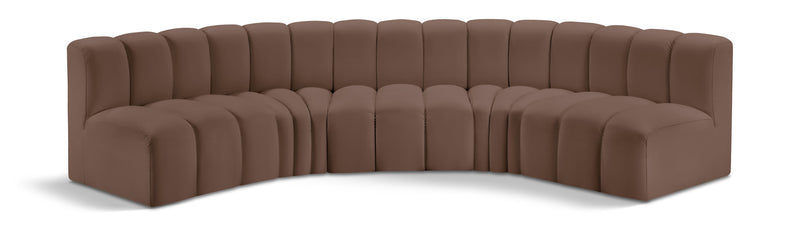 Arc - Faux Leather 5 Piece U-Shaped Modular Sofa