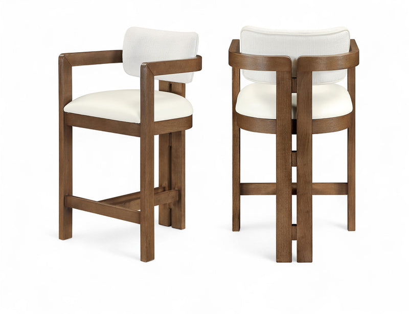 Ravina - Upholstered Counter Stool With Stained Brown Base