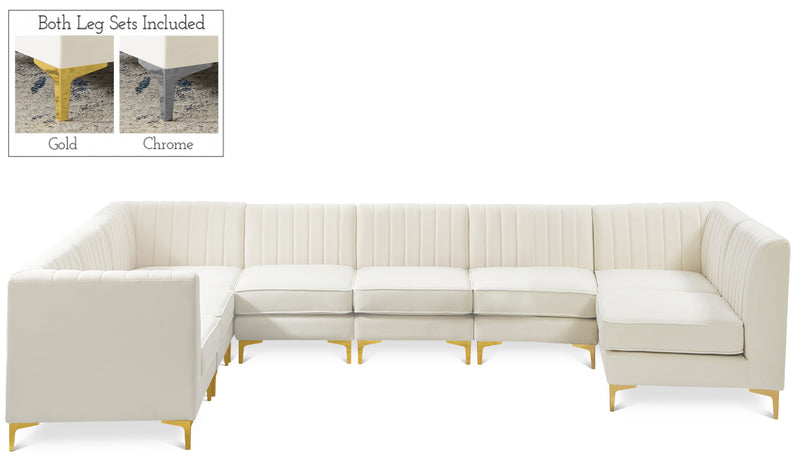 Alina - 8 Piece Velvet Modular Sectional
