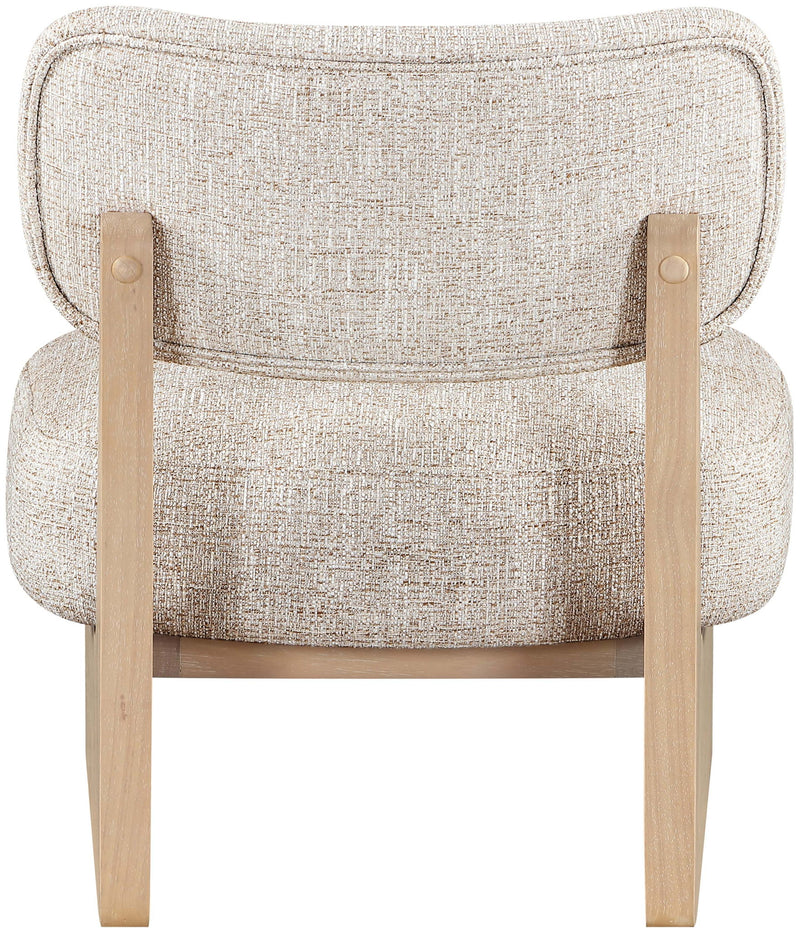Vetra - Linen Textured Fabric Upholstered Accent Chair With Natural Base