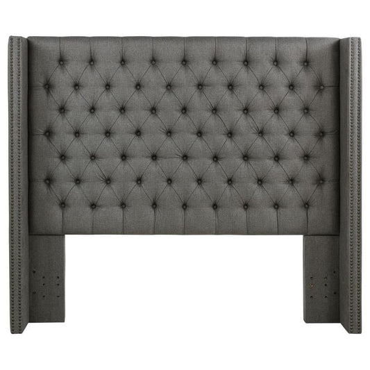 Bancroft - Upholstered California King Wingback Headboard - Gray
